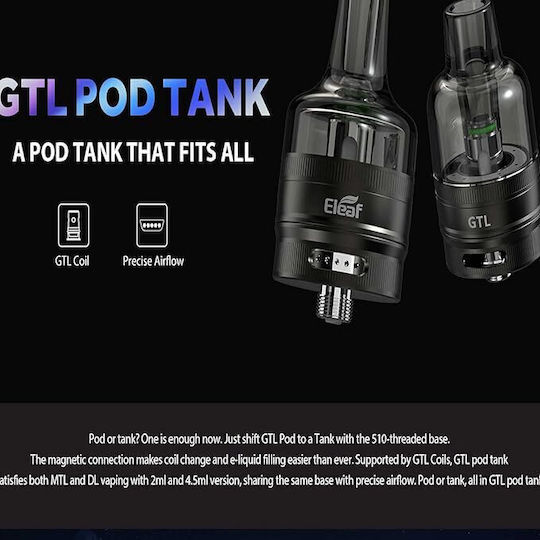 Eleaf GTL Tank Verdampfer für Elektronische Zigaretten 4.5ml 26mm Silver