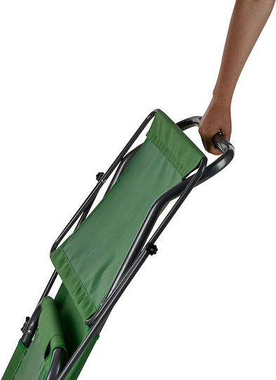 Muhler Beach Sunbeds Green Foldable Steel 147x52x24cm 4 Pieces