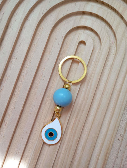 By Anastasia's Art Creations Christening Charm Keychain Metal Light Blue 50 Pieces