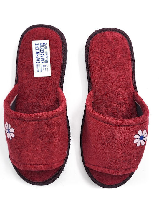 Terry Winter Women's Slippers Sliders Burgundy