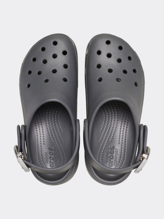 Crocs Classic Platform Γυναικεία Σαμπό Γκρι