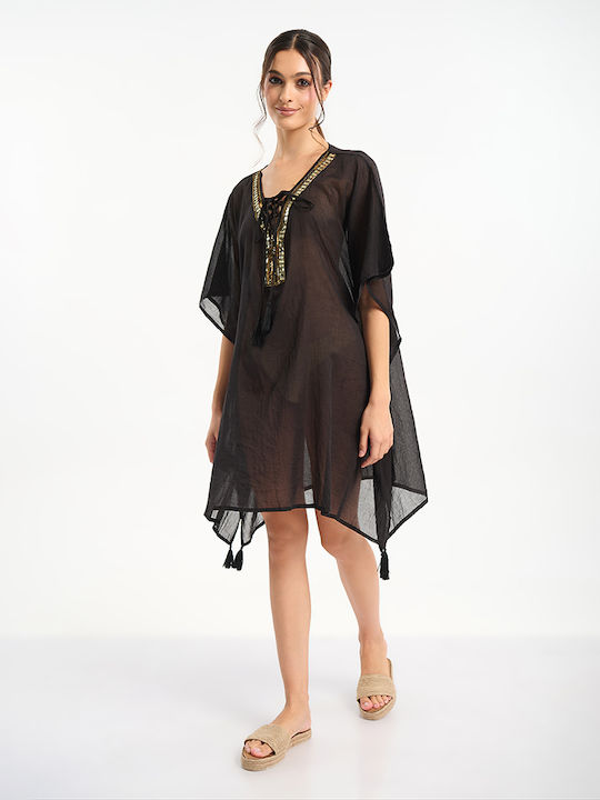 Ble Resort Collection Кафтан за Плаж Черен