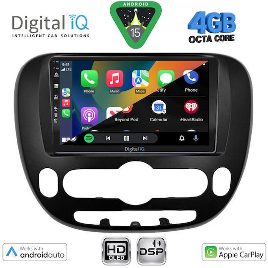 Digital IQ Ηχοσύστημα Αυτοκινήτου για Kia Soul 2014-2025 (Bluetooth/USB/WiFi/GPS/Apple-Carplay/Android-Auto) με Οθόνη Αφής 9"