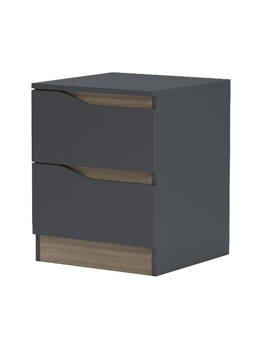 Bedside Table Verena Wooden Gray 40x40x50cm