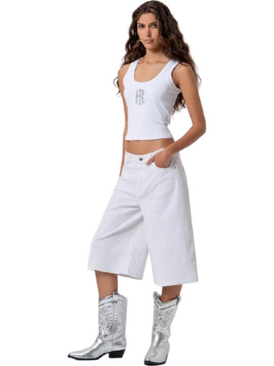 Women's Bermuda White Strass
