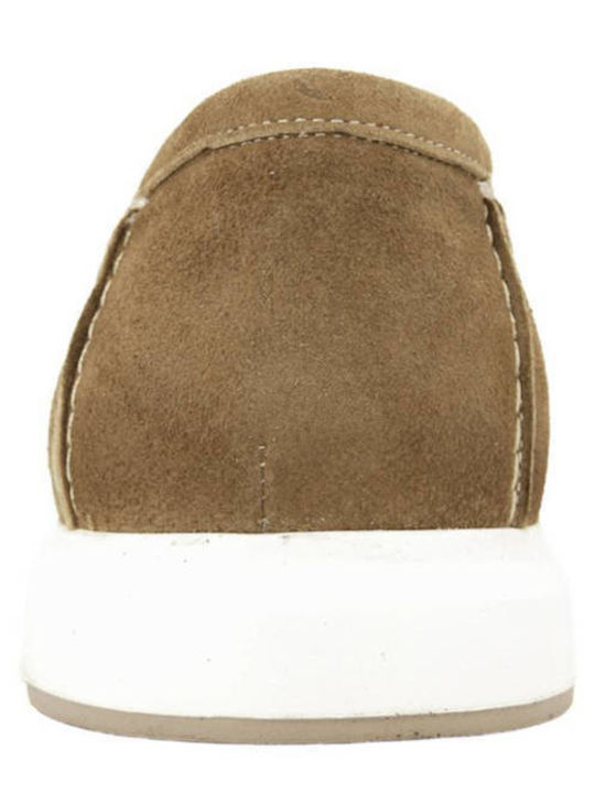Suede Men's Loafers In Beige Colour