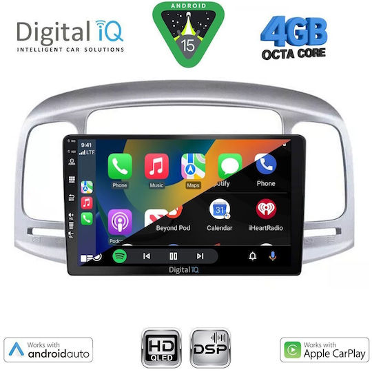 Digital IQ Ηχοσύστημα Αυτοκινήτου για Hyundai Accent 2005-2012 (Bluetooth/USB/WiFi/GPS/Apple-Carplay/Android-Auto) με Οθόνη Αφής 9"