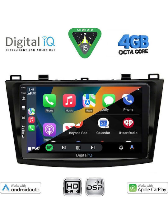 Digital IQ Car Audio System for Mazda 3 2009-2014 Bluetooth USB WiFi GPS Apple CarPlay Android Auto with 9" Touch Screen