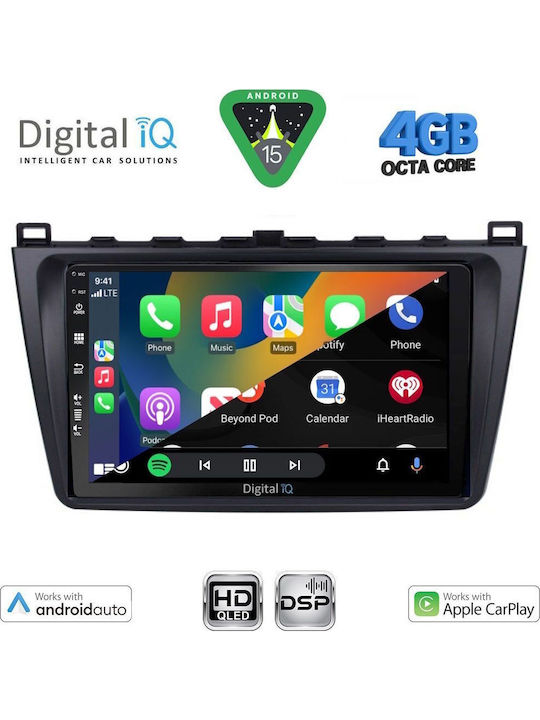 Digital IQ Car Audio System for Mazda 6 2008-2012 Bluetooth USB WiFi GPS Apple CarPlay Android Auto with 9" Touch Screen