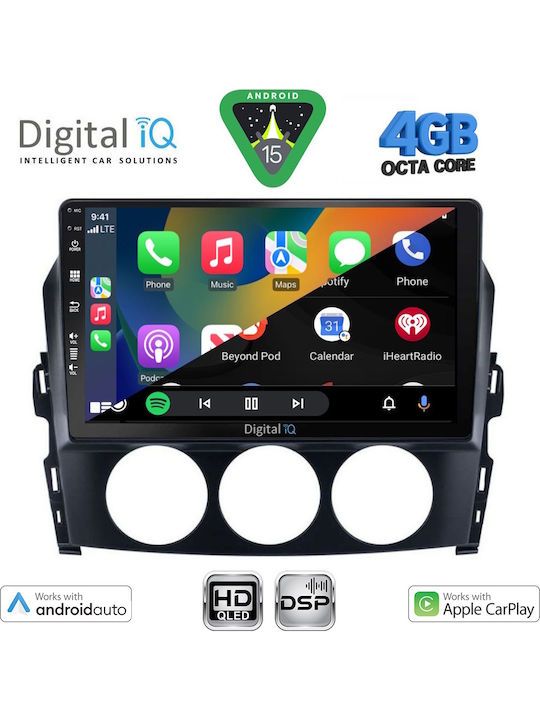 Digital IQ Car Audio System for Mazda MX-5 2005-2015 Bluetooth USB WiFi GPS Apple CarPlay Android Auto with 9" Touch Screen