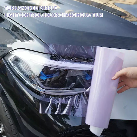 Tpu Ppf Photochromic Μεμβράνη Φαναριών Αυτοκινήτου Stealth Αλλαγή Χρώματος Smoked Black Crystal Clear 30x60cm Tc-464