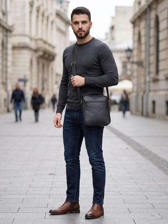 Leder Herren Tasche Schulter / Crossbody Beiges