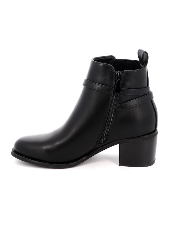 Women's Ankle Boots with Medium Heel Black