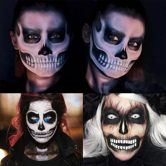 Gesicht Tätowierungen Halloween Set 4 Blätter Temporäre Tätowierung