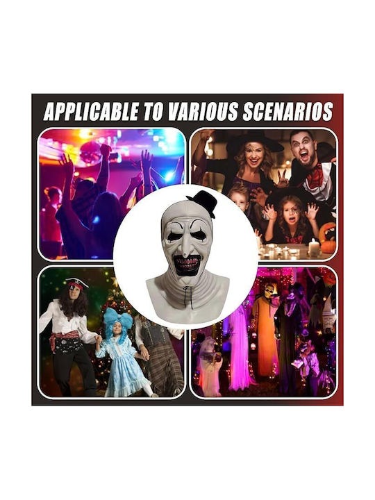Scary Latex Mask Terrifier Clown Costume Halloween Realistic