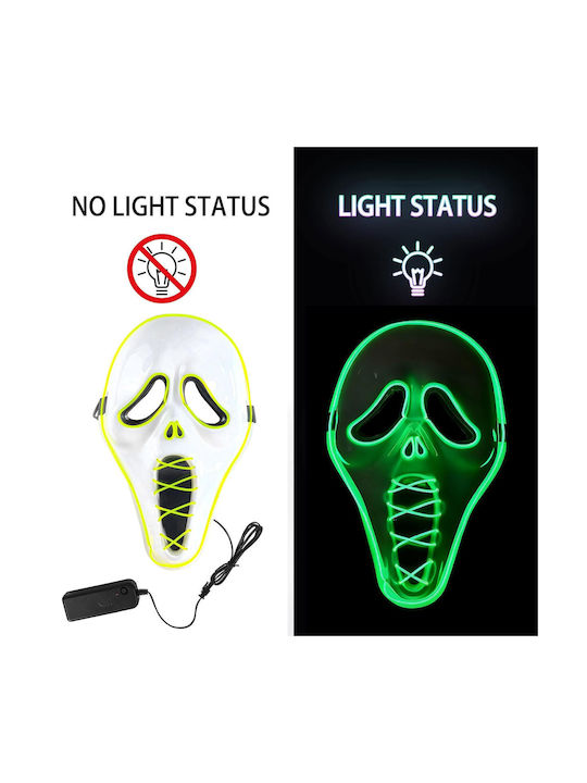 Halloween Led Ghost Scream Mask Glowing Scary Ghostface One Size