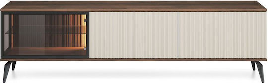 Έπιπλο TV Επιδαπέδιο με Φωτισμό Led Καφέ 180x50x39εκ. Έπιπλο TV Επιδαπέδιο με Φωτισμό Led Καφέ 180x50x39εκ.