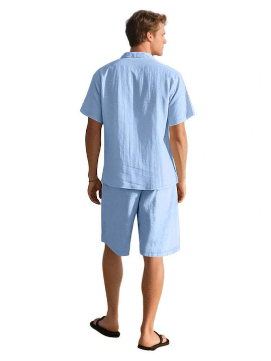 Pantaloni Scurți Bărbați Set Albastru Deschis