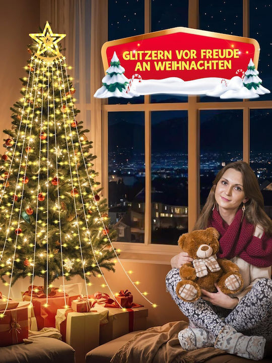 LED Lichtvorhang Weihnachtsdekorationen mit Bäumen 3.5m 360 LEDs