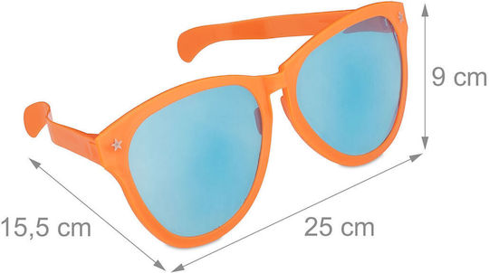 Relaxdays 12x Ochelari Jumbo Pentru Petrecere Verde Mov Portocaliu 9x15.5x25 Cm