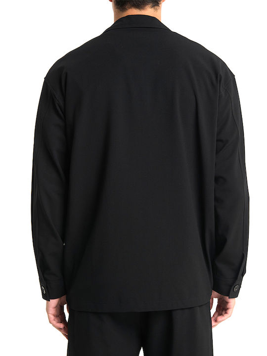 Royal Denim Langärmeliges Overshirt in Normale Passform Schwarz KAZUNO-5150-Schwarz