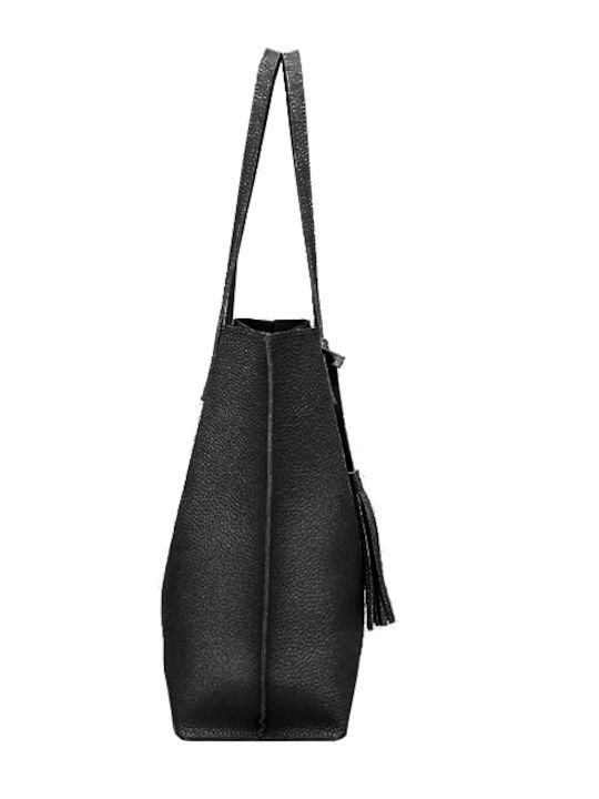 Women's Shopper Bag Black Large Spacious Leather School Work Versatile