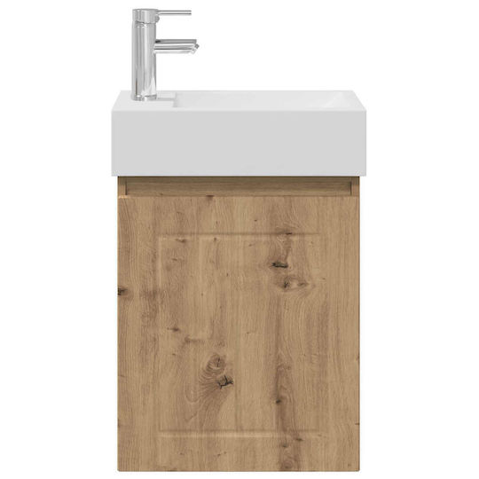 vidaXL Плот Със Смесител 45.5x25.5x84 см Кафяв
