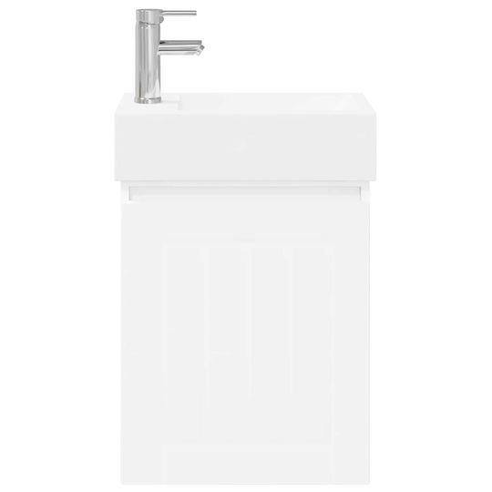vidaXL Плот със Смесител 45.5x25.5x84 см Бял