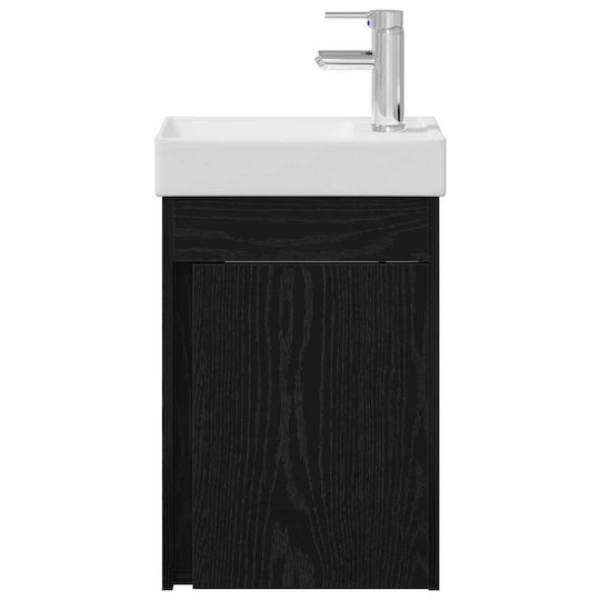 vidaXL Πάγκος με Νιπτήρα Μ40.5xΒ22.5xΥ62cm Μαύρο