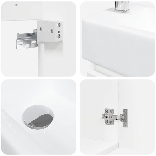 vidaXL Bench with Sink L45.5xW22.5xH84cm White