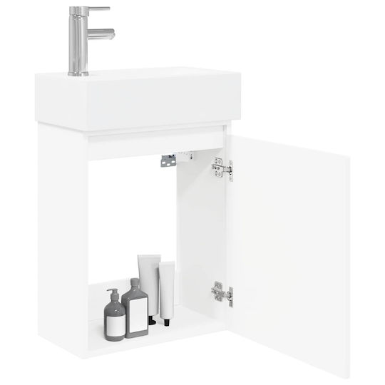 vidaXL Плот с Мивка 45.5x22.5x84 см Бял