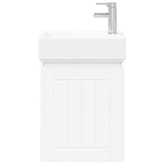 vidaXL Плот със Смесител 45.5x25.5x84 см Бял
