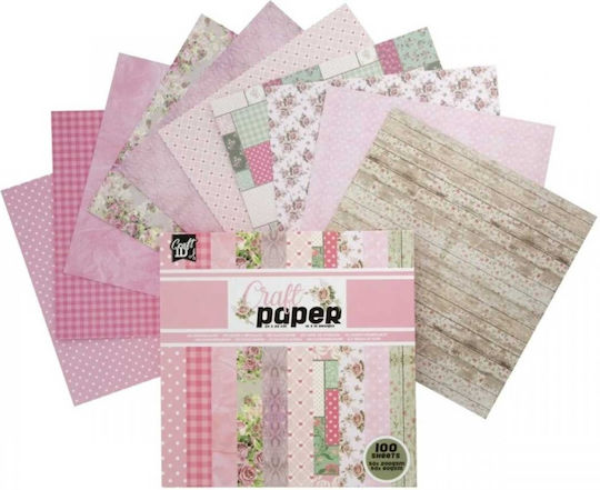 Craft Id 100 Χαρτιά Scrapbooking 20x20cm Ροζ