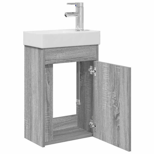 vidaXL Bench with Sink M40.5xD22.5xH62cm Gray