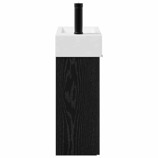 vidaXL Badezimmer Waschtisch-Einheit M45.5xB22.5xH84cm Schwarz