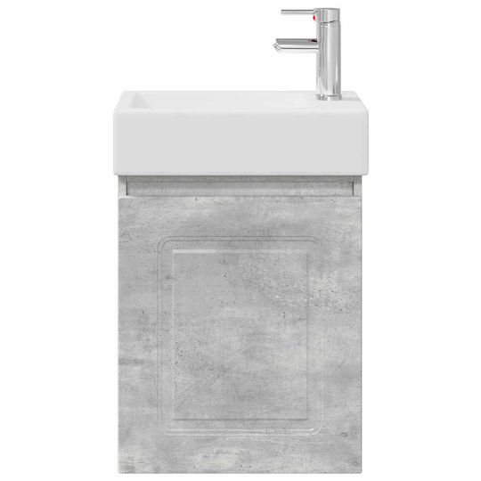 vidaXL Плот със Смесител 45.5x22.5x84см Сив
