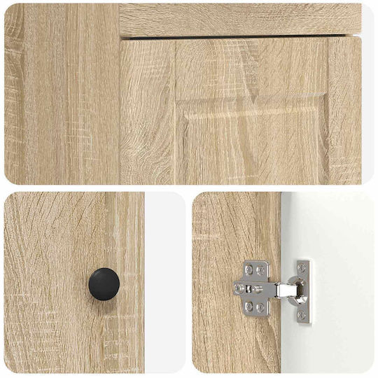 vidaXL Badezimmer Waschtisch-Einheit mit Waschbecken & Spiegel M42xB40xH84.5cm Braun