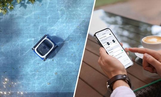 Ecovacs Ultramarine P1 Wireless Robotic Pool Cleaner Bottom Walls Waterline