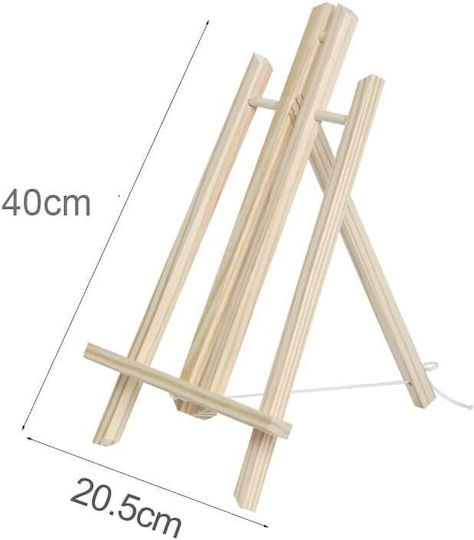 Adjustable 40 Cm Pine Wood Table Easel Brush