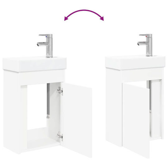 vidaXL Bench with Sink M40.5xD22.5xH62cm White