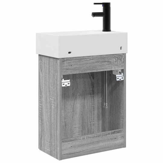 vidaXL Плот с Мивка 45.5x22.5x84 см Сив
