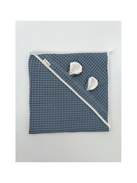 SteweHome Baby Blanket Nursery Swaddling Waffle Navy Blue 100x90cm