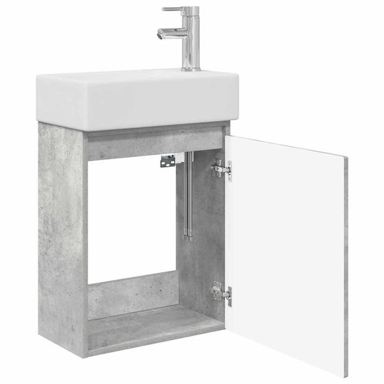 vidaXL Плот със Смесител 45.5x22.5x84 см Сив