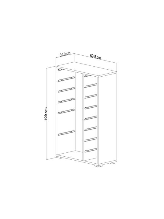 Comodă pentru copii Roz / Alb 69.5x30x109buc