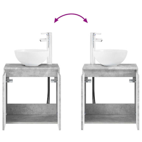 vidaXL Badezimmer Waschtisch-Einheit M49.5xB35xH63cm Grau Matt