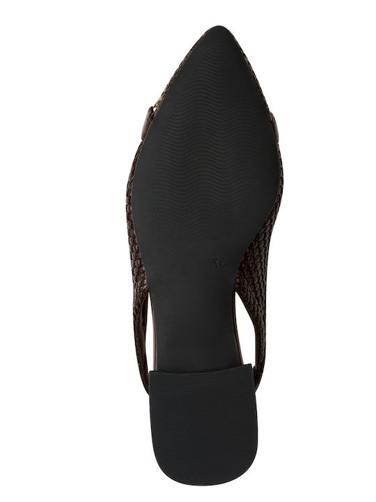 Γυναικείες Μπαλαρίνες Slingback σε Καφέ Χρώμα