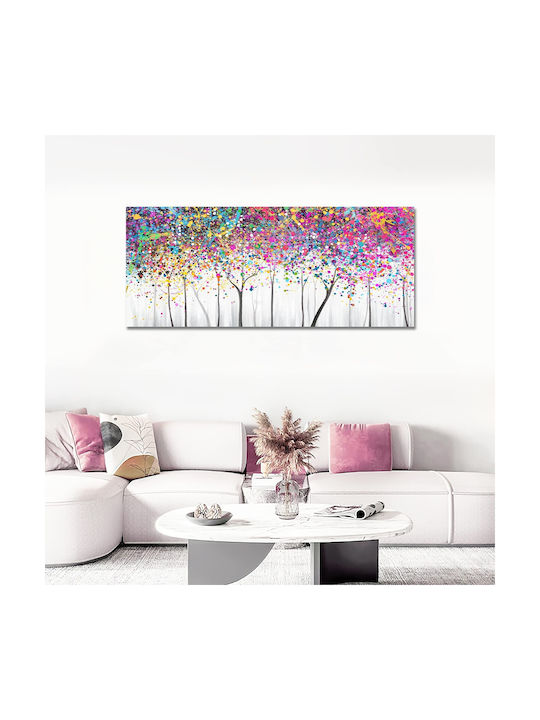 Pictură Pe Pânză Abstractă Copaci Colorați Mari 120 X 50 Cm