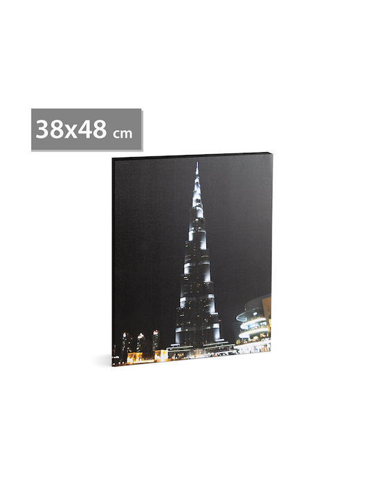 Tablou De Perete Led "Burj Khalifa" 2 X Aa 38 X 48 Cm