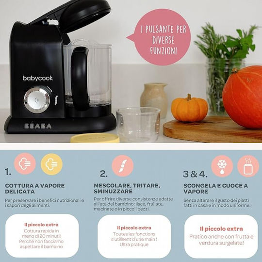 Beaba Babycook Solo Βρεφικός Ατμομάγειρας με Μπλέντερ 1.1lt Black