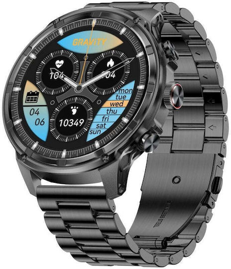 Gravity GT41-1 53mm Smartwatch mit Herzfrequenzsensor (Schwarz)